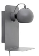 Ball vglampe med hylde og USB Mat lysegr