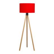 Paso Wood gulvlampe Ø50 UNI Eg-sort-rød