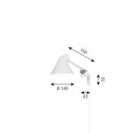 NJP væglampe m./kort arm hvid (LED 3000)