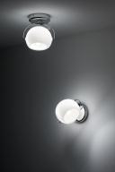 Beluga Wall/ Ceiling - Hvid opal m ledningsudtag