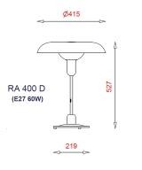 RA Bordlampe Stor Opal Glas