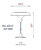 RA Bordlampe Stor Sort