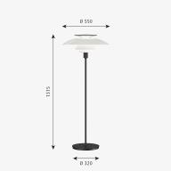 PH 80 gulvlampe opal/sort