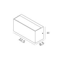 Asker 1510 up/down light aluminium udendrs vglampe