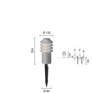 Bysted Garden Pullert Spyd Kort U/Adaptor Alu 2700K 2