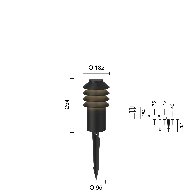 Bysted Garden Pullert Spyd Kort U/Adaptor Sort 2700K 2